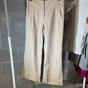 Beige Wide-Leg Pants